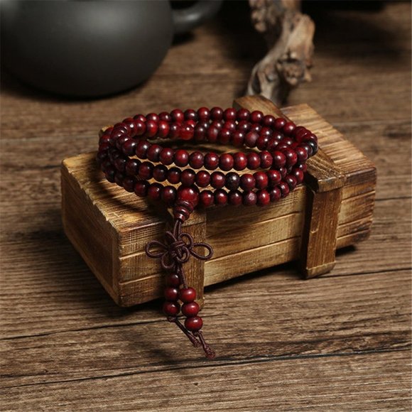 Red Sandalwood Tibetan Buddhist Mala Bra… - Picture 1 of 4